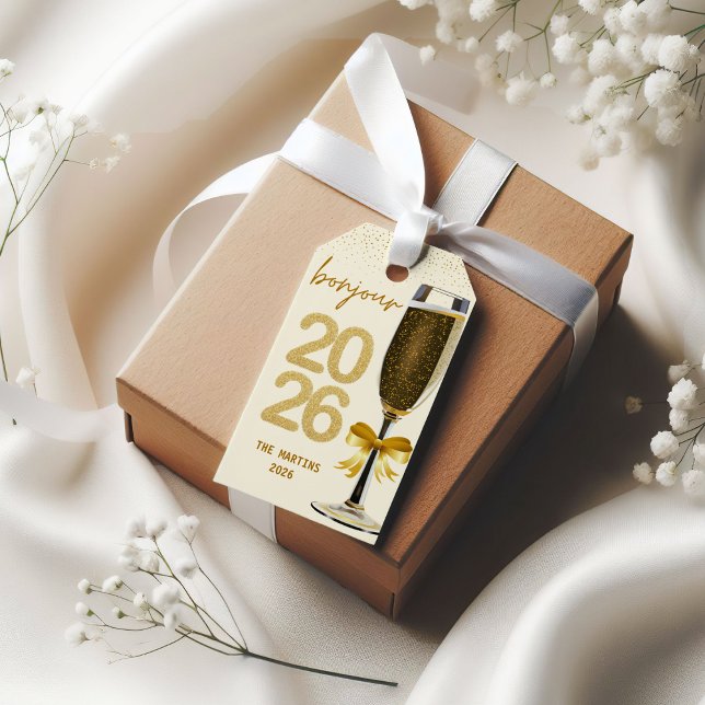 Elegantes Silvester Champagner Geschenkanhänger (Von Creator hochgeladen)