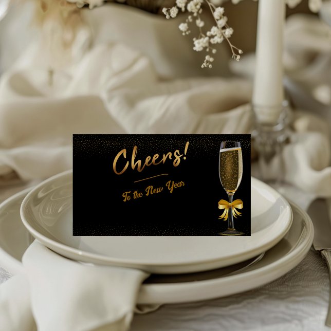 Elegantes Silvester mit Champagner Platzkarte (Von Creator hochgeladen)