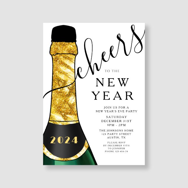 Elegantes Silvester-Party Einladung (Elegant New Year's Eve Party Invitation)