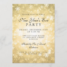 Elegantes Silvester Party Gold Winter Einladung