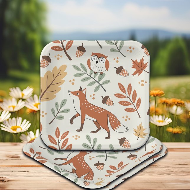 Elegantes skandinavisches Fall Pattern Pappteller (Von Creator hochgeladen)