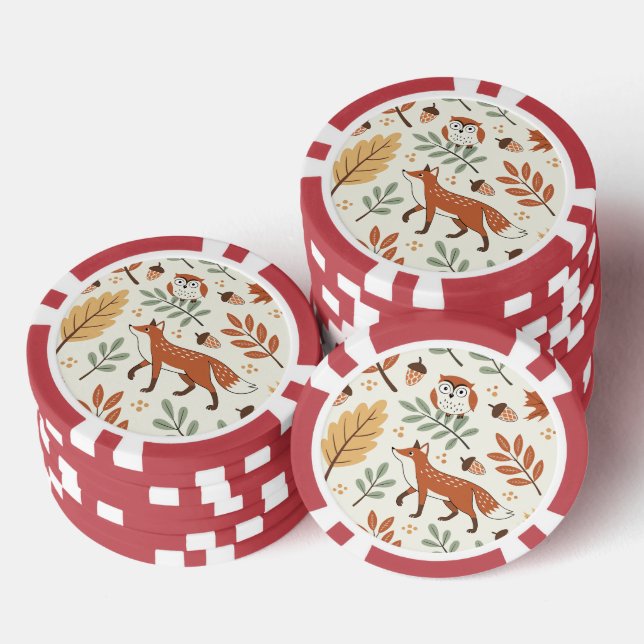 Elegantes skandinavisches Fall Pattern Pokerchips (Stapel)