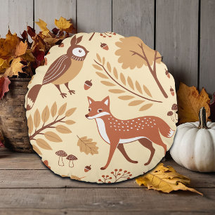 Elegantes skandinavisches Fall Pattern Rundes Kissen