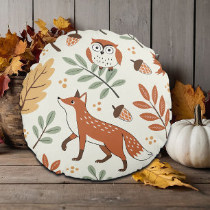 Elegantes skandinavisches Fall Pattern Rundes Kissen