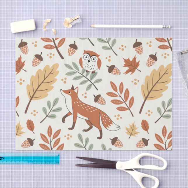Elegantes skandinavisches Fall Pattern Seidenpapier (Handwerk)