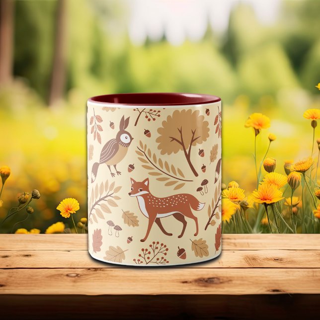Elegantes skandinavisches Fall Pattern Zweifarbige Tasse (Von Creator hochgeladen)