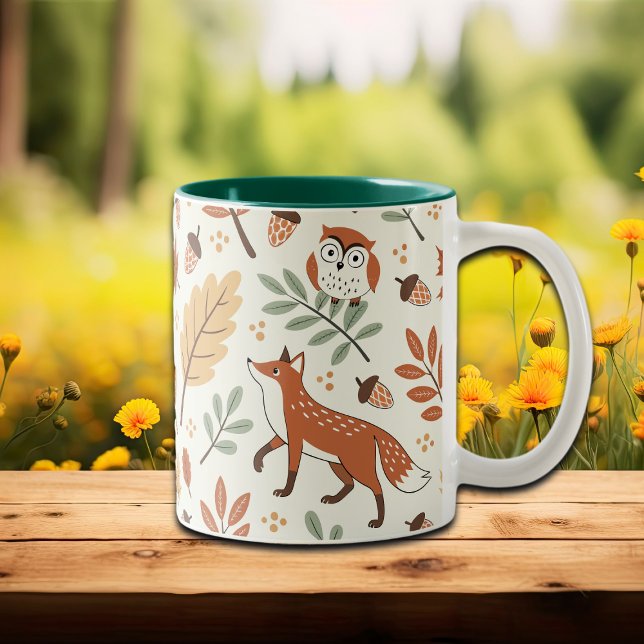Elegantes skandinavisches Fall Pattern Zweifarbige Tasse (Von Creator hochgeladen)