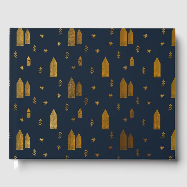 Elegantes skandinavisches Weihnachten Gästebuch (Vorderseite)