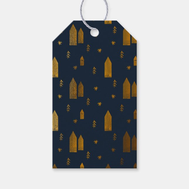 Elegantes skandinavisches Weihnachten Geschenkanhänger (Vorderseite)