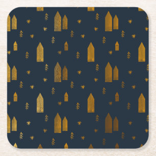 Elegantes skandinavisches Weihnachten Rechteckiger Pappuntersetzer