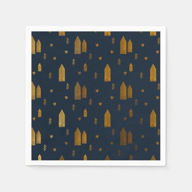 Elegantes skandinavisches Weihnachten Serviette (Vorderseite)