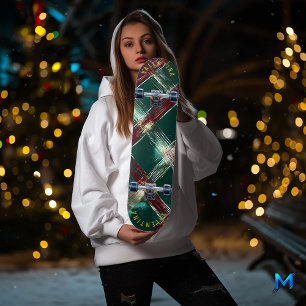 Elegantes Skateboard-Design mit Holiday Plaid Skateboard