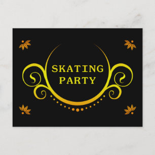 elegantes Skaten-Party Einladungspostkarte