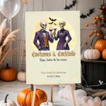 Elegantes Skelett-Kostüm-Cocktail-Halloween-Party