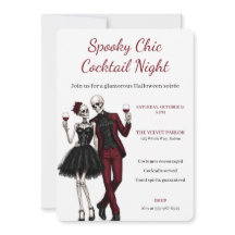 Elegantes Skelett-Paar Halloween-Cocktailparty