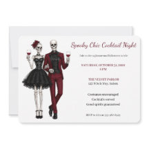 Elegantes Skelett-Paar Halloween-Cocktailparty