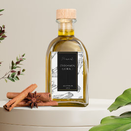 Elegantes Sketch, hausgemachte Cinnamon Extract La Weinetikett