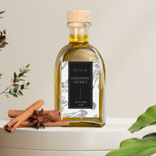 Elegantes Sketch, hausgemachte Cinnamon Extract La Weinetikett