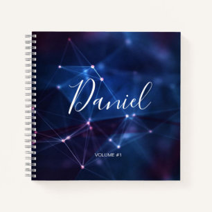 Elegantes Sketchbook Ihr Name Script lila chic No Notizbuch
