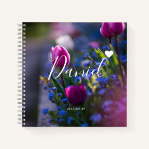 Elegantes Sketchbook Ihr Name Script lila chic No Notizbuch