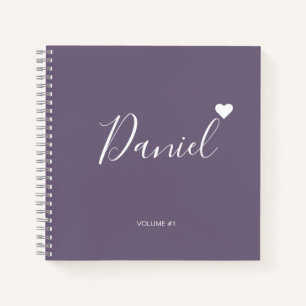 Elegantes Sketchbook Ihr Name Script lila chic Notizbuch