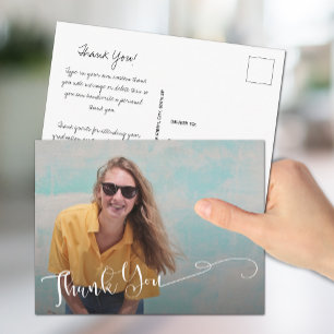 Elegantes Skript-Abschieds-Dankeschön-Karte Postkarte