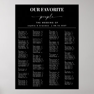 Elegantes Skript Alphabetisches Hochzeitsstift Poster