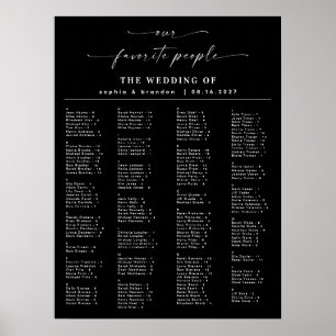 Elegantes Skript Alphabetisches Hochzeitsstift Poster