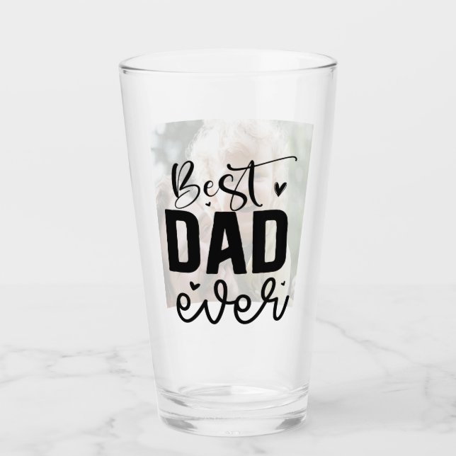 Elegantes Skript Bester Vater je Personalisiertes  Glas (Vorderseite)