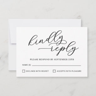 Elegantes Skript Bitte Antworten RSVP Karte
