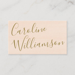 Elegantes Skript Blush Pfirsich und Gold Personali Visitenkarte