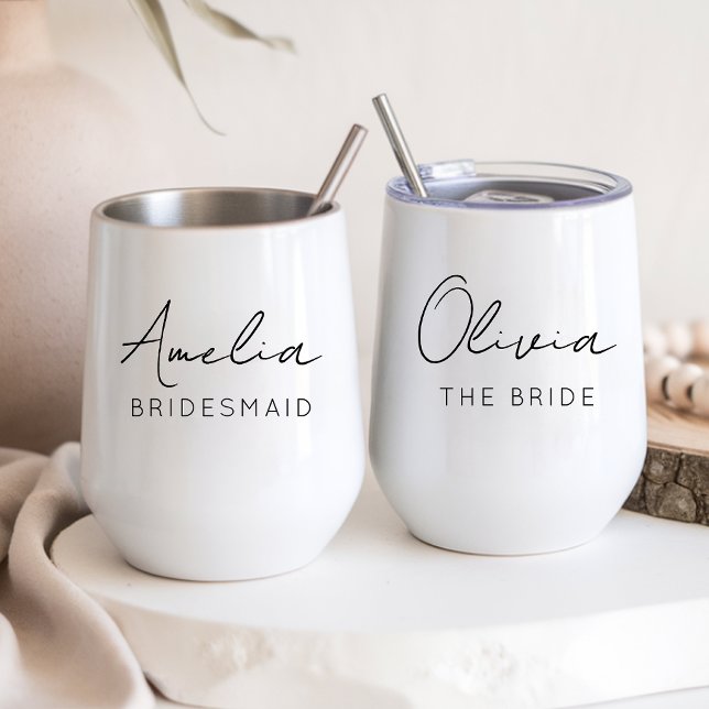 Elegantes Skript Brautjungfer Ehrenjungfer Benutze (wedding party, bridal shower favor, bachelorette party, wedding favors, bridesmaid proposal)