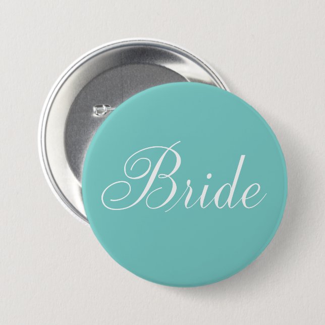 Elegantes Skript "Bride" Button (Vorne & Hinten)