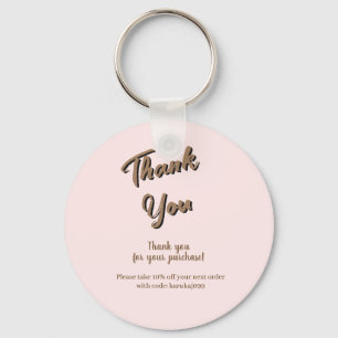 Elegantes Skript Danke-Blush-Pink-Geschenkkarte Schlüsselanhänger
