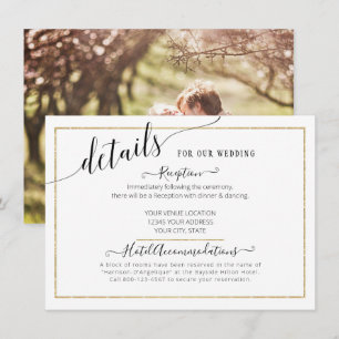 Elegantes Skript - Details zur Hochzeit Begleitkarte
