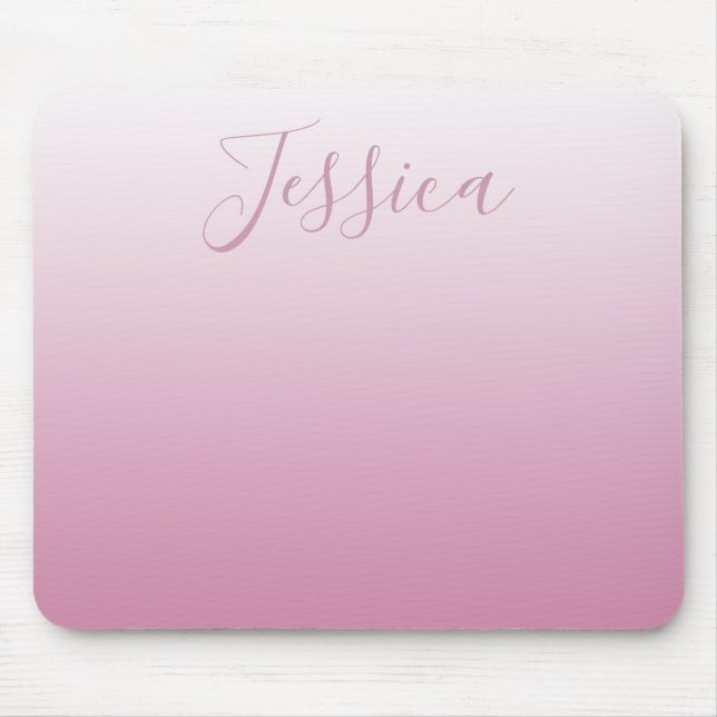 Elegantes Skript & editierbares Pink (jeder Farbe) Mousepad (Vorne)