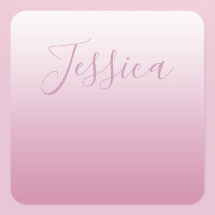 Elegantes Skript & editierbares Pink (jeder Farbe) Quadratischer Aufkleber