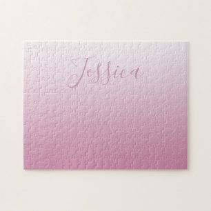 Elegantes Skript & editierbares Rosa (jeder Farbe) Puzzle
