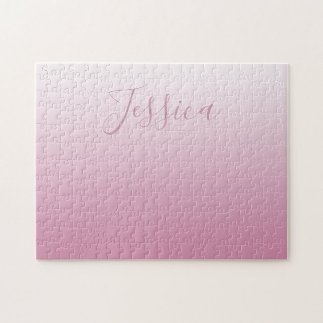 Elegantes Skript & editierbares Rosa (jeder Farbe) Puzzle (Horizontal)