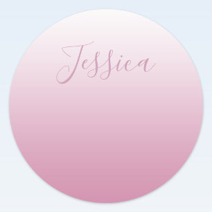 Elegantes Skript & editierbares Rosa (jeder Farbe) Runder Aufkleber