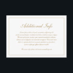 Elegantes Skript Einfache formale Goldhochzeit Begleitkarte<br><div class="desc">Traditionelle Hochzeitskarte mit einem einfachen und klassischen Design mit Ihren Gastdetails in einem eleganten Imitat,  umgeben von einer Grenze. Die Farbe kann in eine beliebige Farbe geändert werden,  indem Sie auf die Schaltfläche "Anpassen" klicken. Diese Hochzeitskarte mit zeitlosem Design ist perfekt für eine feierliche Hochzeit.</div>