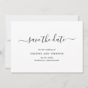 Elegantes Skript Einfache moderne Hochzeit Save The Date