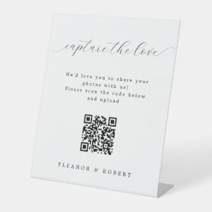 Elegantes Skript erfassen Sie die Liebe QR Code We Sockelschild