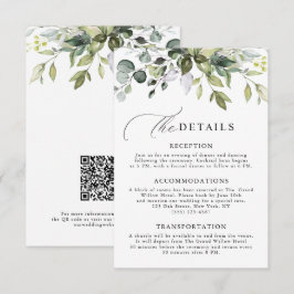 Elegantes Skript-Eukalyptus-Grünflächen-QR-Code-Ho Begleitkarte