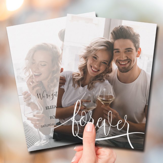 Elegantes Skript-Foto Hochzeit speichern Save The Date (Von Creator hochgeladen)