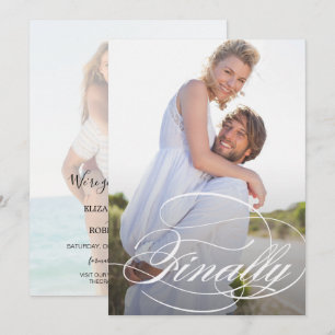 Elegantes Skript-Foto Hochzeit speichern Save The Date