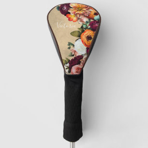 Elegantes Skript für Blumennamen, angepasst rustik Golf Headcover