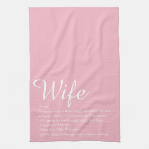 Elegantes Skript für Ehefrau-Definition, girly ros Geschirrtuch