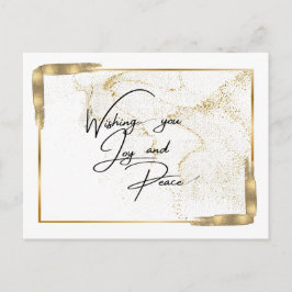 Elegantes Skript für Freude und Frieden Feiertagspostkarte