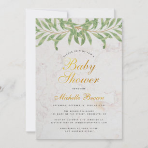 Elegantes Skript Geschlechtsneutral Baby Shower Gr Einladung